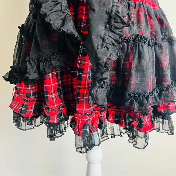 ISO TRADE ONLY! Tripp NYC Vintage Red Plaid Tutu Lace Up Dress - Picture 7 of 10